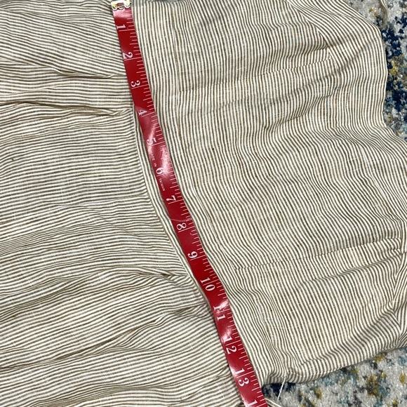 J Crew Linen Tan & White Striped Marseille Belted Jumpsuit - Picture 9 of 11